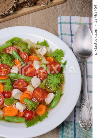 Vegetable soup with chicken Vegetable soup with chicken 18465454