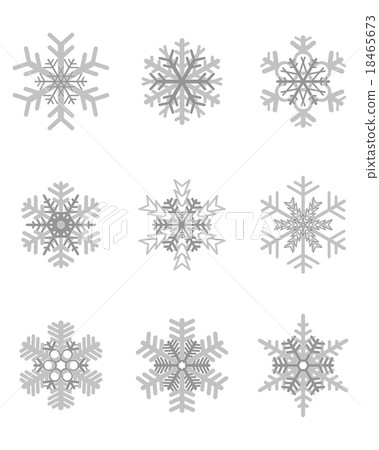different gray snowflakes - Stock Illustration [18465673] - PIXTA