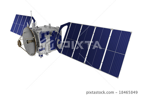 Satellite Over White Background Satellite Over White Background 18465849