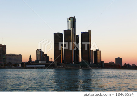 The Detroit Skyline at dusk 18466554