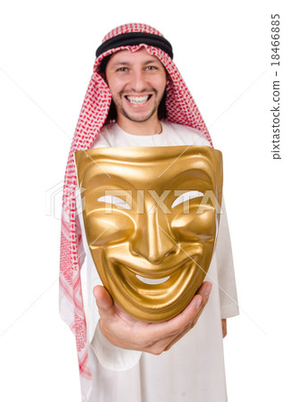 Arab in hypocrisy concept on white Arab in hypocrisy concept on white 18466885