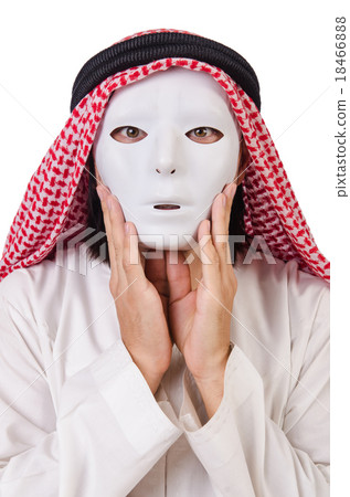 Arab in hypocrisy concept on white Arab in hypocrisy concept on white 18466888
