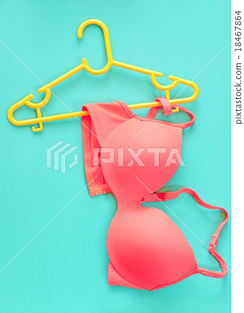 bra on coat hanger on blue (Pop art style) bra on coat hanger on blue (Pop art style) 18467864