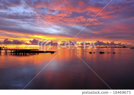 Sunset at dyed lagoon 18469673