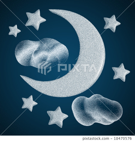 Night Sky. Moon with Clouds Night Sky. Moon with Clouds 18470576