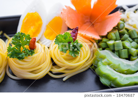 Spaghetti garlic oil and red chili pepper 18470687