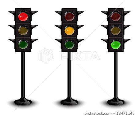 three traffic lights three traffic lights 18471143