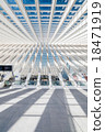 Modern railway station with transparent ceiling and blue sky 18471919