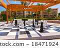 Big chessboard outdoor in tropical garden 18471924