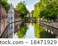 Bridge over canal with traditional europe architecture Bruges Be 18471929