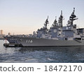 Aegis destroyer at dusk 18472170