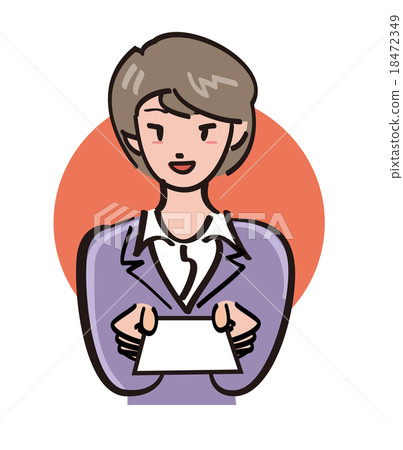 辦公室女士 - 我會出示我的名片 18472349