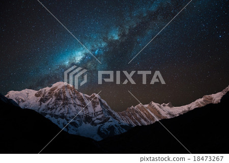 Milky way over Annapurna Range, Nepal 18473267