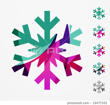 Set of abstract colorful snowflake logo icons 18475502