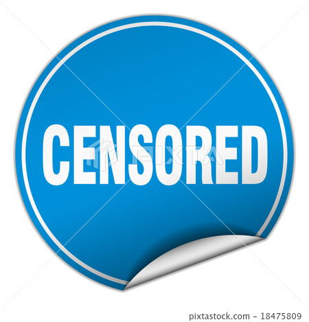 Censored Round Blue Sticker Isolated On White Stock Illustration