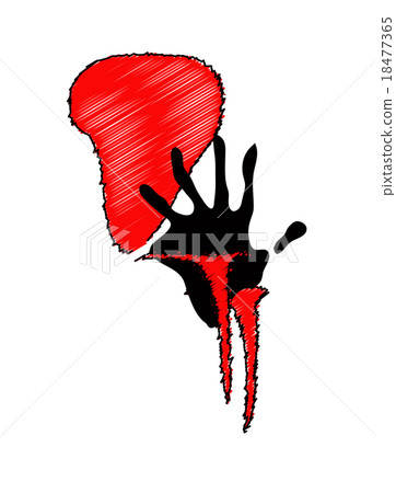 Red Handprint  of palm 18477365