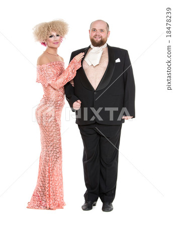 Eccentric Fat Man in a Tuxedo and Beautiful Lady Eccentric Fat Man in a Tuxedo and Beautiful Lady 18478239