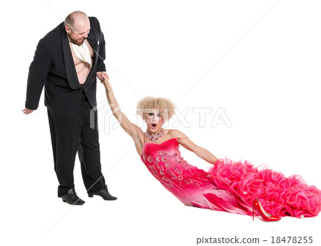 Eccentric Fat Man Dragging a Woman Eccentric Fat Man Dragging a Woman 18478255