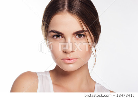 Face of girl with light makeup Face of girl with light makeup 18478415