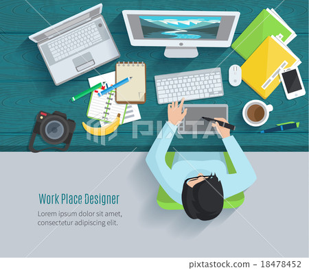Designer Workplace Flat 18478452