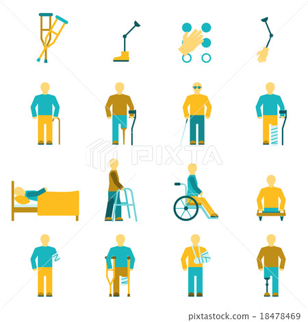 People With Disabilities Icons Set People With Disabilities Icons Set 18478469