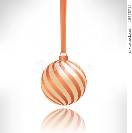 spiral Christmas ball with reflection on grayscale 18478755