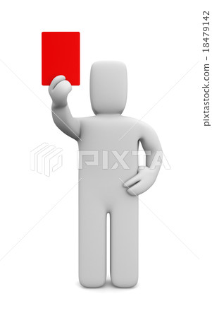 Person showing a red card 18479142