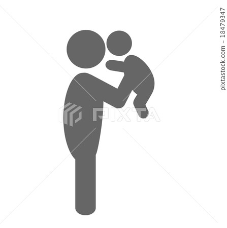 Father and baby pictogram flat icon on white Father and baby pictogram flat icon on white 18479347