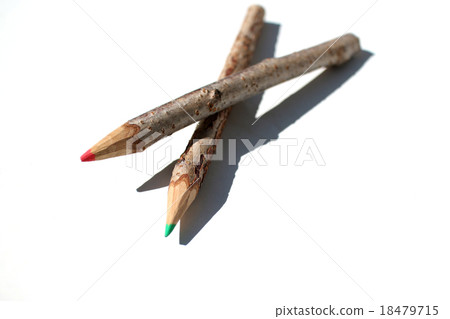 White background with pencil of tree branch # 3 18479715