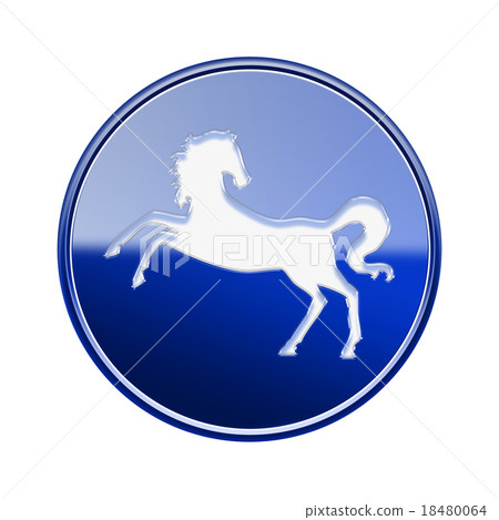 Horse Zodiac icon blue, isolated on white Horse Zodiac icon blue, isolated on white 18480064