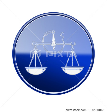Libra zodiac icon blue, isolated on white Libra zodiac icon blue, isolated on white 18480065