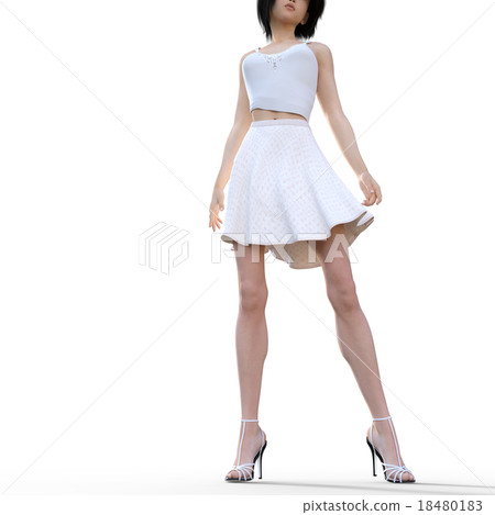 Ideal women's leg body Parts perming 3DCG illustration material 18480183