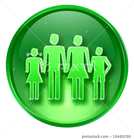 family icon green, isolated on white background. family icon green, isolated on white background. 18480280