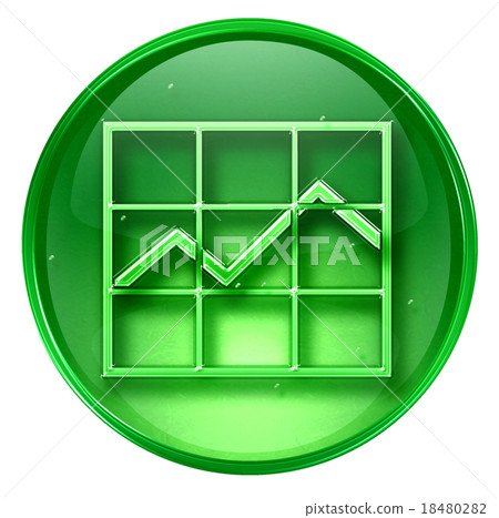 graph icon green, isolated on white background. graph icon green, isolated on white background. 18480282