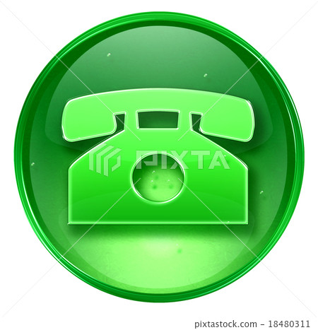 phone icon green, isolated on white background. phone icon green, isolated on white background. 18480311