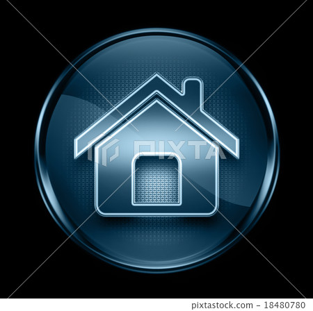 home icon dark blue, isolated on black background 18480780
