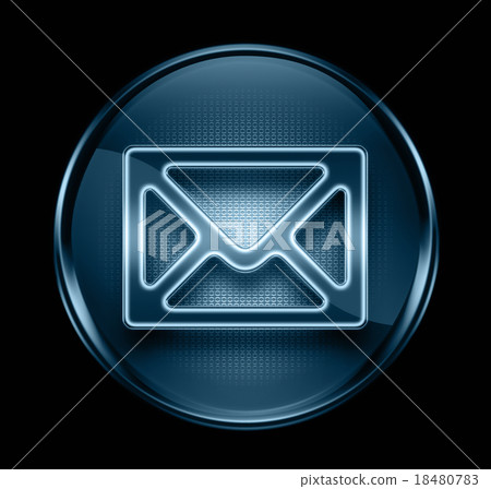 postal envelope icon dark blue, isolated on black postal envelope icon dark blue, isolated on black 18480783