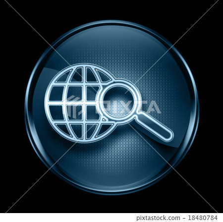 search and magnifier icon blue, isolated on black search and magnifier icon blue, isolated on black 18480784