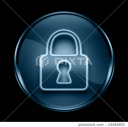 Lock icon dark blue, isolated on black background. Lock icon dark blue, isolated on black background. 18480805