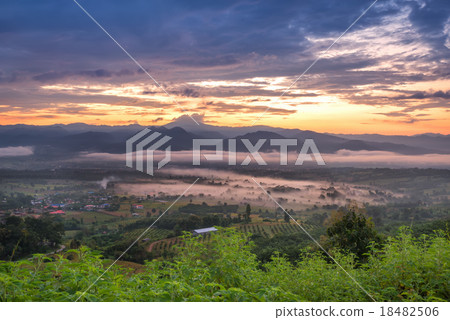 Sea of mist and sunrise at yun lai view point ,pai Sea of mist and sunrise at yun lai view point ,pai 18482506