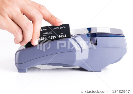 Human Hand With Credit Card Machine Human Hand With Credit Card Machine 18482947