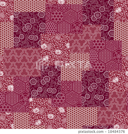 Japanese Traditional Pattern Patchwork - Stock Illustration [18484376 ...