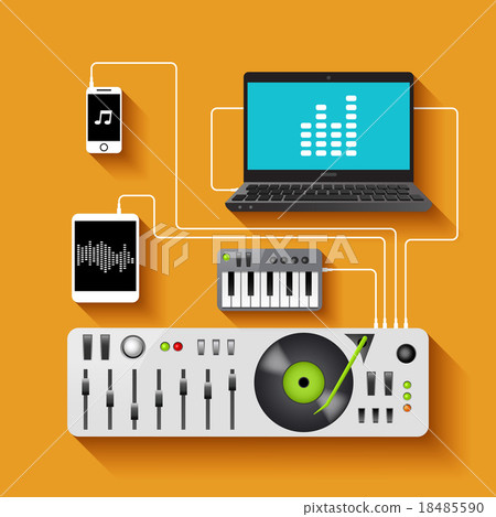 Dj Workspace Illustration 18485590