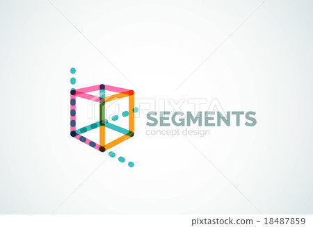 Vector outline minimal abstract geometric logo Vector outline minimal abstract geometric logo 18487859