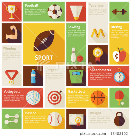 Flat Design Icons Infographic Sport Competition 18488102