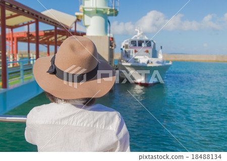 在沖繩旅行的婦女 18488134