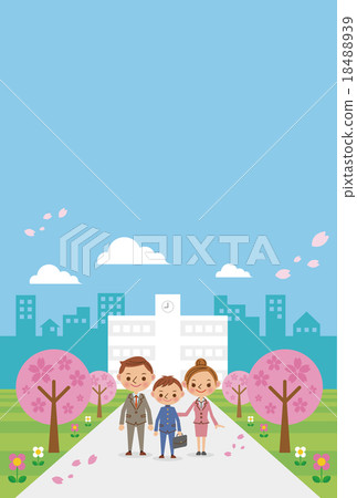 Entrance ceremony · Graduation ceremony image (junior high school student · high school student boy + parent) Entrance ceremony · Graduation ceremony image (junior high school student · high school student boy + parent) 18488939