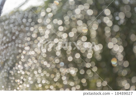 Abstract bokeh from raindrops on glass after rain 18489027