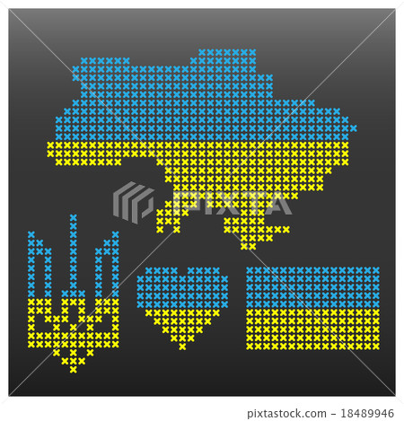 Set Ukrainian symbolism, vector illustration 18489946