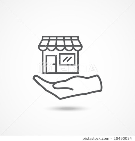 Shop on hand icon 18490054